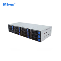 MIWIN Cage de disques durs 3,5 pouces 12 baies SAS SATA NVMe, Boîtier NVMe pour serveur, Cage de disques durs 12 baies