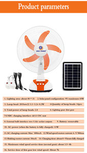 Ventilateur de table solaire rechargeable de 16 pouces avec lumière LED, batterie au lithium, ventilateur à énergie solaire EP-2116A, ventilateurs de table AC - Product Image 6