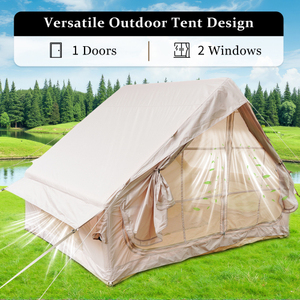 OE HOME Inflatable Foldable Glamping Tent with Pump 4-6 Persons 4-Season Water Resistant Oxford Fabric 12 <b>Mesh</b> <b>Window</b> - Product Image 2
