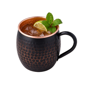 Taza de cobre ecológica de alta calidad con asa, acabado brillante moderno, taza metálica Moscow Mule para cócteles, fiestas y decoración del hogar. - Product Image 5