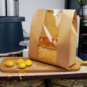 Bolsas de papel personalizadas para pan con ventana, bolsas de papel para llevar para galletas, granos de café, nueces, palomitas de maíz - Product Image 1