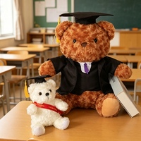 Ours en peluche personnalisé super doux pour la remise des diplômes, avec rembourrage en coton PP et doublure en maille, vente en gros