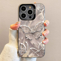 Coques de Téléphone Portables Créatives Luxe Anti-Choc Papillons pour Femmes et Filles, Compatibles iPhone 17 Air 16 15 Plus Pro Max 14 13 12 11 X
