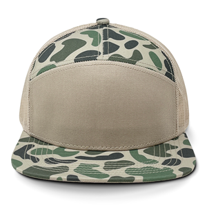 OEM 7 bảng ri 168 Phong Cách Camo Trucker mũ có thể điều chỉnh hóa đơn phẳng Snapback cap tùy chỉnh thêu logo lưới trở lại Mũ bóng chày - Product Image 5