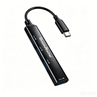 Mini Hub Dream Kacher de Aleación de Aluminio Tipo-C, 5 Puertos USB 3.0/2.0, Carga, Transferencia de Datos, Compatible con Tarjetas SD, Sin Necesidad de Enchufe