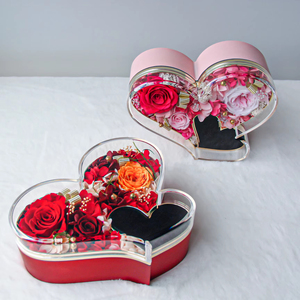 Boîte à bijoux en roses <span class=keywords><strong>éternel</strong></span>les en gros avec couvercle en acrylique en forme <span class=keywords><strong>de</strong></span> cœur, coffret cadeau <span class=keywords><strong>de</strong></span> roses <span class=keywords><strong>éternel</strong></span>les, fourniture d'usine OEM pour la Fête des Mères - Product Image 1