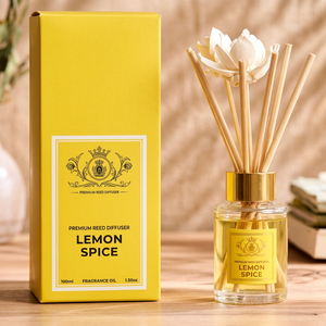 Lemon Grape <b>Reed</b> <b>Diffuser</b> Gift Set Home Fragrance Decor Gift Box Yellow <b>Bottle</b> - Product Image 1