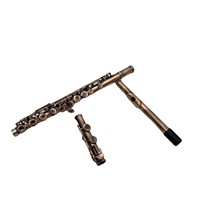 Red Copper Flute Standard Type C Tuning Beginner Level Western Flute Performance Wind Instrument