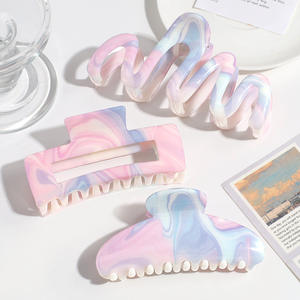 Pinza de Pelo Grande con Diseño de Onda y Degradado de Alta Gama para Primavera/Verano, Pinza de Pelo Tipo Tiburón, Tiara para el Cabello, Pinza para Ondas - Product Image 3