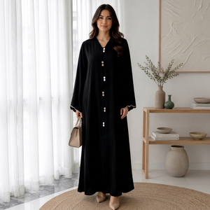 Best Selling Elegant Breathable Solid Anti-Wrinkle Kaftan <b>Abaya</b> Handmade Floor Length Long Sleeve Neck Polyester Regular <b>Prayer</b> - Product Image 1
