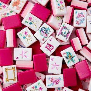 Ensemble de Mahjong américain de luxe rose vif à 4 couches, 160 tuiles de Mahjong, design moderne, matériau acrylique durable pour les jeux d'échecs - Product Image 1