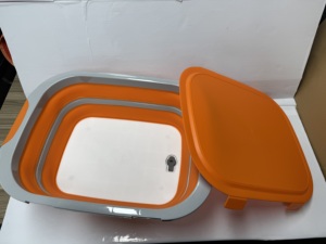 Évier <span class=keywords><strong>pliable</strong></span> multifonctionnel de 20 L avec bouchon de vidange, bac de rangement de cuisine en plastique <span class=keywords><strong>pliable</strong></span> avec couvercle verrouillable - Product Image 2