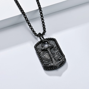 Collar con Colgante de Ancla para Hombre, Aleación de Zinc, Diseño de Ola, Estilo Retro, Joyería de Dongguan - Product Image 4