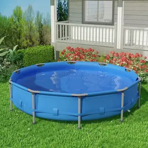 PISCINA Rectangular para adultos, piscina grande sobre el suelo, con marco de Metal