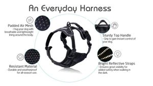 Arnés para perro sin tirones con 2 clips de correa reflectante Oxford sin estrangulamiento chaleco para mascotas ajustable suave acolchado arnés para mascotas - Product Image 6