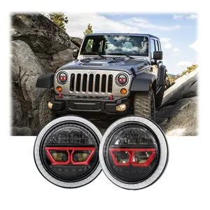 Yüksek düşük ışın 5/7 inç yuvarlak Led Jeep için far Wrangler Harley offroad araba su geçirmez led far drl ile