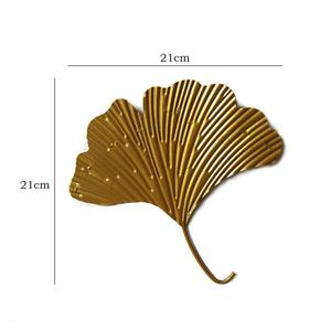 Grande ferro battuto foglie di Ginkgo scultura da parete elegante decorazione Hotel accento da parete - Product Image 2
