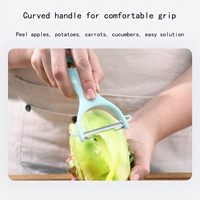 Offre Spéciale multifonctionnel en acier inoxydable en plastique outil de cuisine poignée confortable coupe de fruits carotte pomme éplucheur couteau
