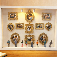 Boîte décorative vintage pour mini cadres photo sur le thème des couples, présentoir combiné pour cadres photo