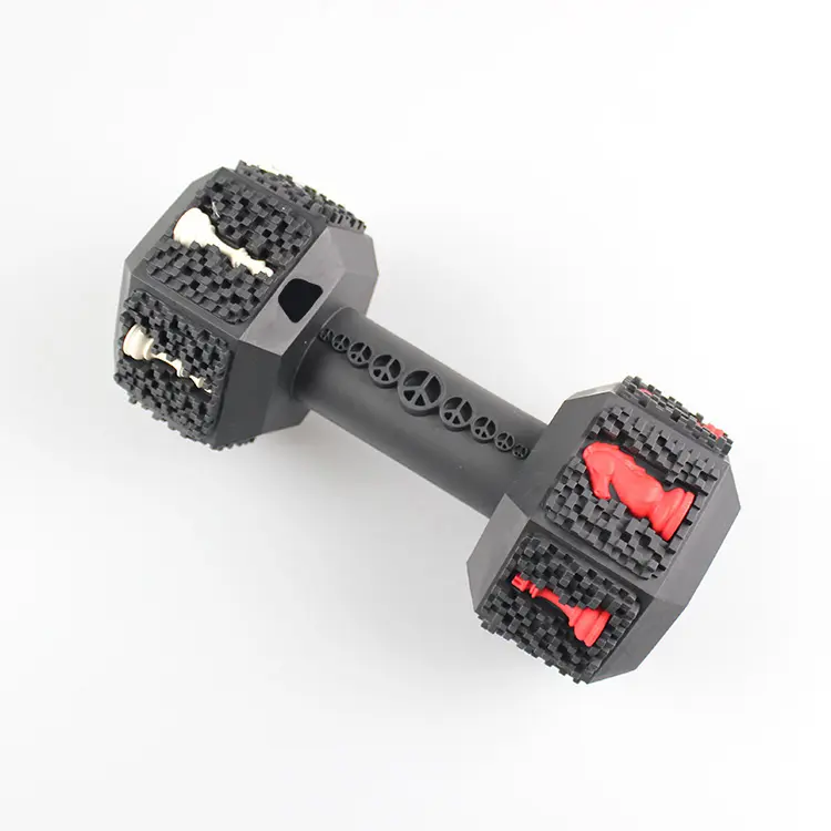 2020 new style dumbbell shaped pet dog rubber chew toy