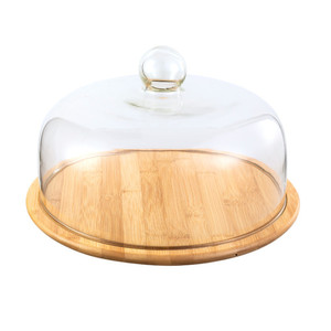 Ahşap kek tepsisi masa dekorasyon plaka çanak iç kutu şeffaf kek kubbe cam klasik parti ile sürdürülebilir 1 adet 1 adet bir - Product Image 1