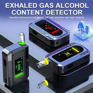 Éthylotest électrochimique D2000 supérieur Testeur d'alcool de haute précision rechargeable Testeur d'haleine OLED avec alarme 3 couleurs - Product Image 5
