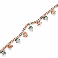 Ruban de luxe avec nœud, pampilles en cristal, franges, chaîne ovale et dentelle pour rideaux, draperies, cantonnières, oreillers et décoration intérieure