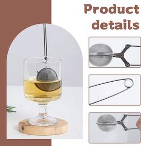 Infuseur à thé en maille en acier inoxydable doré rose, mignon et promotionnel, en forme de boule, pour herbes et feuilles en vrac - Product Image 4