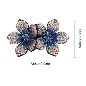 Bijoux de <span class=keywords><strong>cheveux</strong></span> à fleurs pour femmes, mode coréenne, Clip supérieur en <span class=keywords><strong>strass</strong></span>, épingle à <span class=keywords><strong>cheveux</strong></span>, Double fleur, <span class=keywords><strong>pince</strong></span> à <span class=keywords><strong>cheveux</strong></span> de printemps pour dames - Product Image 3