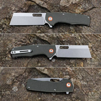 Couteau de poche pliable personnalisable, couteau de camping et de chasse EDC pour l'extérieur, lame D2, manche en Micarta, outil utilitaire de survie GT955