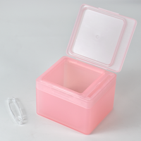Pot cosmétique carré en plastique PP de 300g avec clip, flacon de rangement pour cotons démaquillants, visage, cheveux, conteneur vide personnalisable pour crème