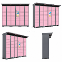 Casillero Inteligente para Paquetes YL, Estructura Desmontable de Autoservicio, Compatible con Desarrollo de Software, Energía Solar, Gabinete de Acero Impermeable