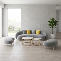 Modernes Luxus-Schlafsofa Dreisitzer Geschwungenes Design Umweltfreundlich Quadratisch Komfortabler Shearling-Stoff Holzbeine Apartment Schule