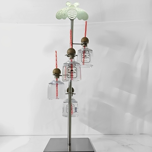 375ml Plastique <span class=keywords><strong>Patron</strong></span> <span class=keywords><strong>Tequila</strong></span> Bouteille Or Acier Inoxydable Stand Bar Tour Accessoire pour Stock Arbre Drinkware Accessoires - Product Image 2