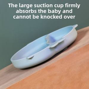 Ensemble d'alimentation pour <span class=keywords><strong>bébé</strong></span> en silicone sans BPA, vente chaude, vaisselle d'apprentissage, assiette en silicone, bol, bavoir, gobelet, collation, 0-12 <span class=keywords><strong>mois</strong></span> - Product Image 3