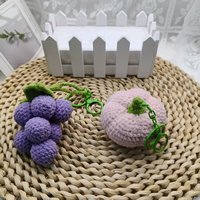 Hete Aanbieding Handgemaakte Gehaakte Fruit Amigurumi, Wolgebreide Aardbei, Sinaasappel, Appel, Perzik, Druif Ornamenten, Schattig Kawaii Decor