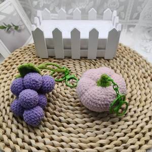 Adornos de Frutas Amigurumi Hechos a Mano, de Ganchillo, Fresa, Naranja, Manzana, Durazno, Uva, Decoración Kawaii - Product Image 2