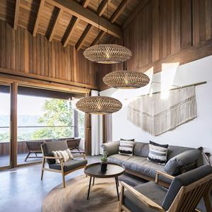 Lustres en osier bambou lampes suspendues pour décoration intérieure salle à manger style de <span class=keywords><strong>vacances</strong></span> salon bambou rotin suspension lampe - Product Image 2