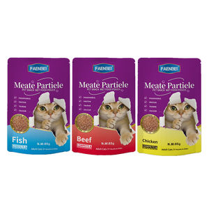 למכור היטב 85 גרם חבילת מזון רטוב חטיפי חיות מחמד פאוץ מזון רטוב לחתול פינוקי בשר חלקיקי בשר מזון לחיות מחמד - Product Image 1