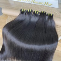 Vente en gros de mèches de cheveux humains vierges vietnamiens bruts, non traités, à cuticules intactes et alignées, lisses comme des baguettes, pour extensions capillaires - Fournisseur