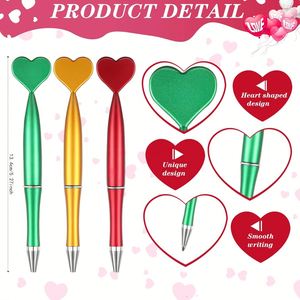 Customizable Logo <b>Ballpoint</b> <b>Pens</b> Hot Selling New Plastic with Big Heart Top for Students Valentine's Day Gifts - Product Image 3