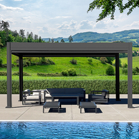 Pergola bioclimatique moderne robuste pour spa, en aluminium, écologique, avec revêtement en poudre blanche, protection UV pour l'extérieur