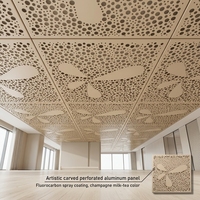 Panel de Revestimiento de Aleación de Aluminio Perforado para Techo Falso Moderno, Techo Metálico Insonorizado para Interiores Comerciales de Hoteles y Oficinas