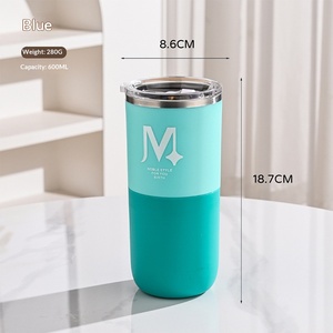 Tasse à café élégante, tasse isotherme, tasse à eau en acier inoxydable 304 de qualité alimentaire avec couvercle, tasse à café et à eau portable - Product Image 4