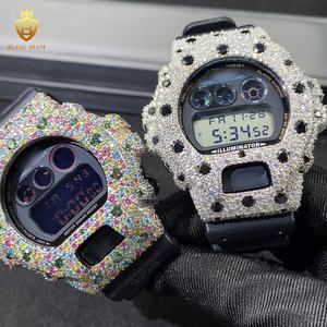 DW6900シリーズ モアサナイト ダイヤモンドウォッチ ケース ベゼル アイスアウト モアサナイトウォッチ 925スターリングシルバー VVS モアサナイトウォッチ ケース GRA - Product Image 2