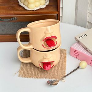 Mug en céramique créatif et amusant avec langue sortie, <span class=keywords><strong>tasse</strong></span> à café à visage original, cadeau fantaisie, <span class=keywords><strong>tasse</strong></span> à eau - Product Image 2