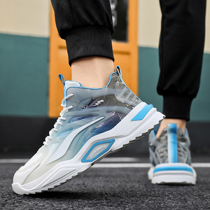 Chaussures de basketball montantes en microfibre pour hommes, idéales printemps-été, design sportif polyvalent, souples, antidérapantes et résistantes à l'usure - Product Image 5