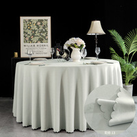 Luxueux Hôtel Restaurant Table À Manger Ronde Salle De Banquet Grande Table Ronde Coton Lin Ménage Table Tapis
