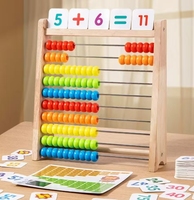Abaque en bois Montessori, cadre de calcul, outil pédagogique d'arithmétique pour les élèves de maternelle et de CP, âge 4-6 ans, addition mentale