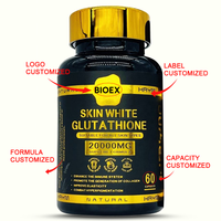 Capsules de glutathion liposomal personnalisées OEM 2000 mg pour le blanchiment de la peau, anti-âge, soutien antioxydant, capsules de glutathion